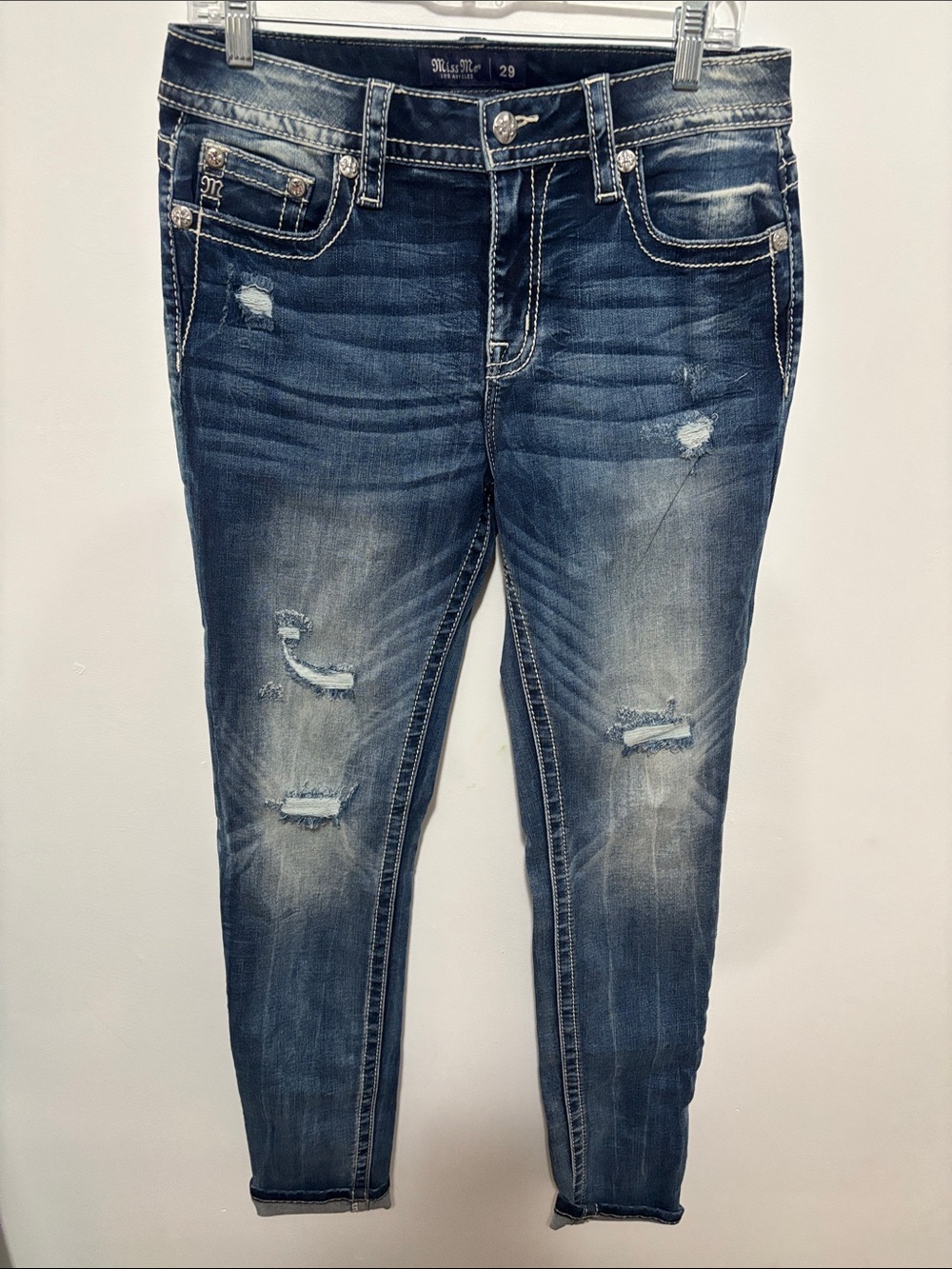 Miss Me Curvy Skinny Distressed Denim Jeans E60VFS35S Size 29 x 30